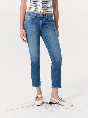 NWT Rag & Bone Dre Low Rise Slim Boyfriend Jeans Sz 24 Julienne Blue Denim